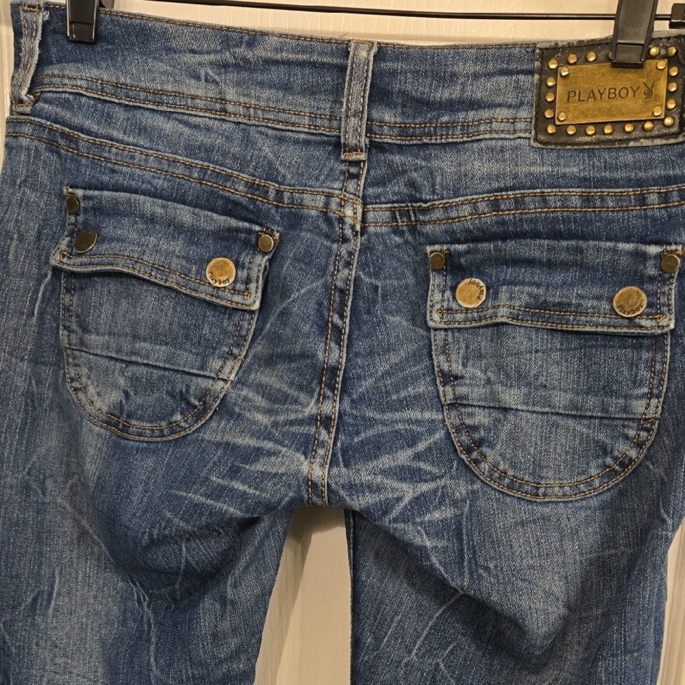 Playboy Women's Blue Jeans (28) Size 9/10 Vintage Y2K LOWRISE